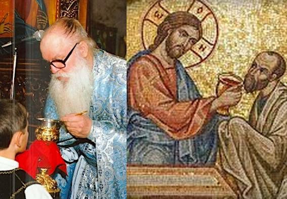 Communion of the holy Body and Blood of Christ..