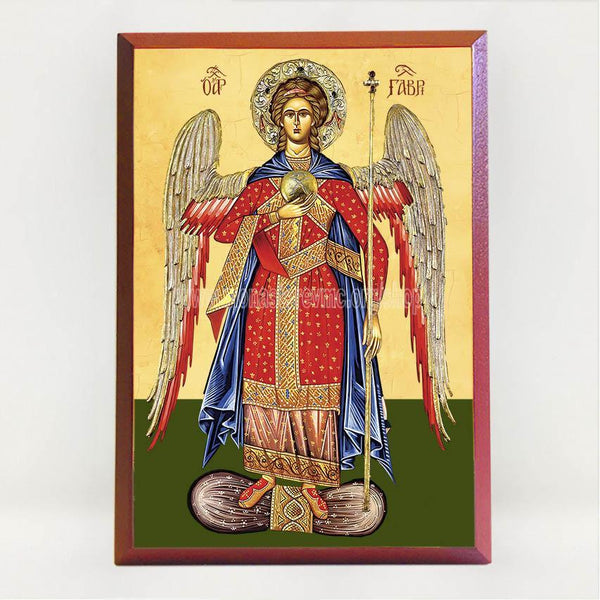 Holy Archangel Gabriel, byzantine orthodox custom made icon by the sisters of monasterevmc.org