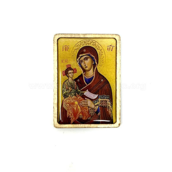 Pocket size Orthodox icon of the Mother of God Full of Grace sold by the sisters of monasterevmc.org