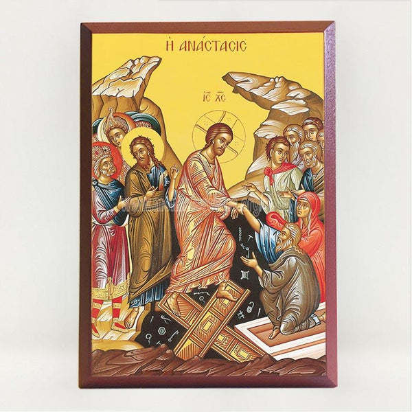 The Resurrection of Christ, contemporary byzantine orthodox icon custom made by the sisters of monasterevmc.org| La résurrection de notre Seigneur, icône byzantine orthodoxe fabriquée par les soeurs du monasterevmc.org