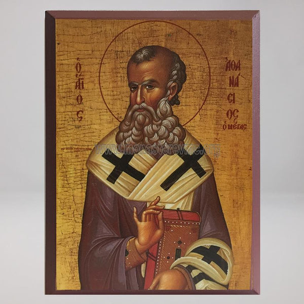Saint Athanasios, Patriarch of Alexandria, byzantine custom made icon by the sisters of monasterevmc.org/ Saint Athanase le grand, patriarche d'Alexandrie, icône byzantine fabriquée par les soeurs du monasterevmc.org