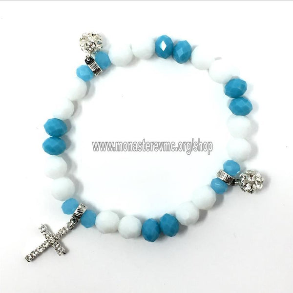 Orthodox crystal bead bracelet designed and assembled by the sisters of monasterevmc.org / Bracelet orthodoxe avec des perles en crystal fait par les soeurs du monasterevmc.org