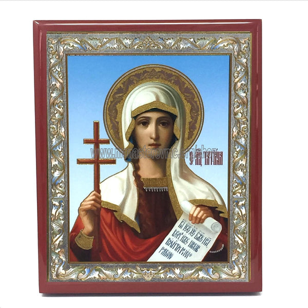Médaille Sainte Tatiana – Pendentif Orthodoxe, Bijou Chrétien émail Rouge
