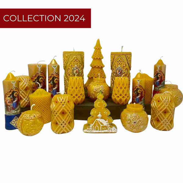 Beeswax candles for the Nativity season made in Canada by the sisters of monasterevmc.org