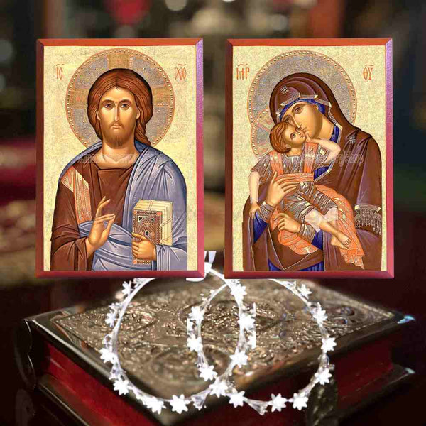 Orthodox Wedding Icon Sets – Christ and Theotokos