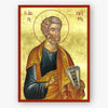 Icon of Apostle Peter holding a scroll on a gold background