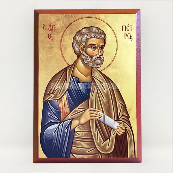 Saint Peter the Apostle, byzantine orthodox custom made icon in Canada by the sisters of monasterevmc.org / Saint Pierre l'apôtre, icône byzantine orthodoxe fabriquée au Québec par les soeurs du monasterevmc.org