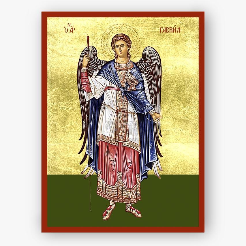 Icon of an angel with a gold background