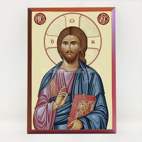 Christ Pantocrator, byzantine orthodox custom made icon by the sisters of monasterevmc.org / Icône byzantine orthodoxe du Christ Pantocrator, fabriquée au Québec par les soeurs du monasterevmc.org