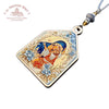 Decorative Orthodox icon pendant with religious design on a white background with "Le Troupeau Benit" logo branding