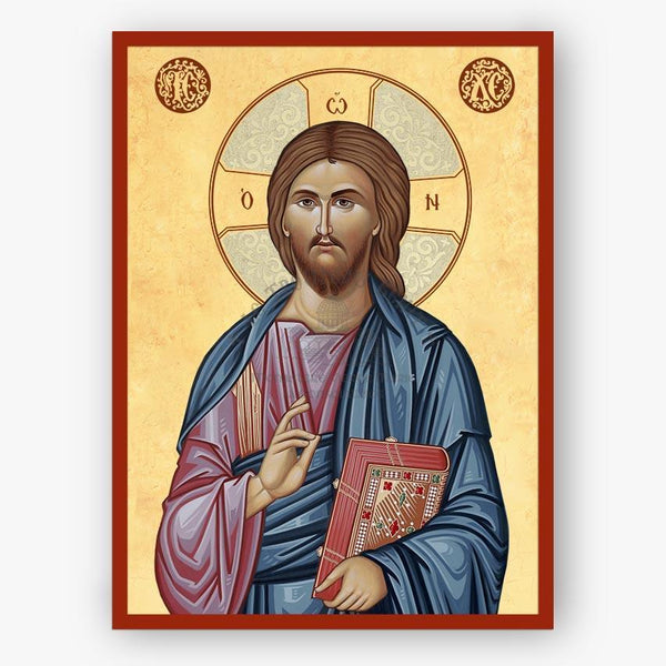Icône du Christ Pantocrator – Icône orthodoxe écrite à la main par les sœurs - Version A