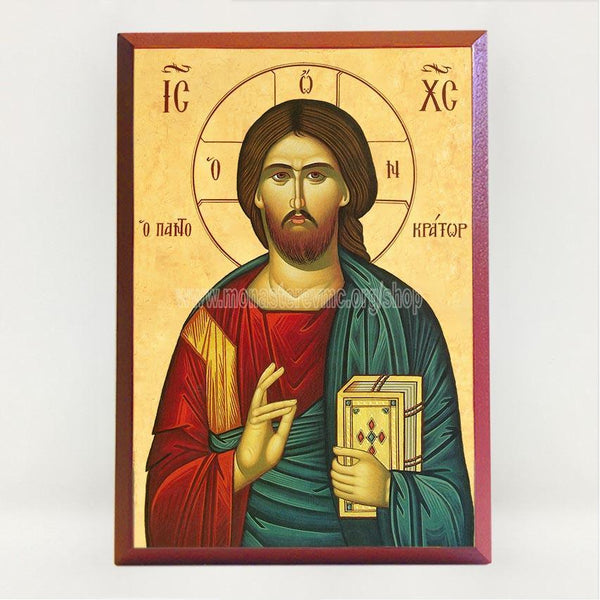 Christ Pantocrator, byzantine orthodox custom made icon by the sisters of monasterevmc.org / Christ Pantocrator, icône byzantine orthodoxe fabriquée au Québec par les soeurs du monasterevmc.org