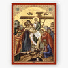 Descent of the body of Jesus from the Cross icon depiction