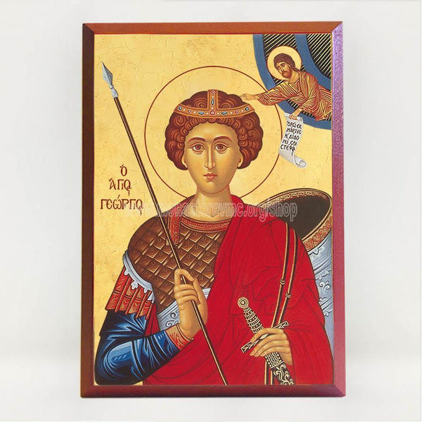 Saint George the Great Martyr, byzantine orthodox custom made icon by the sisters of monasterevmc.org