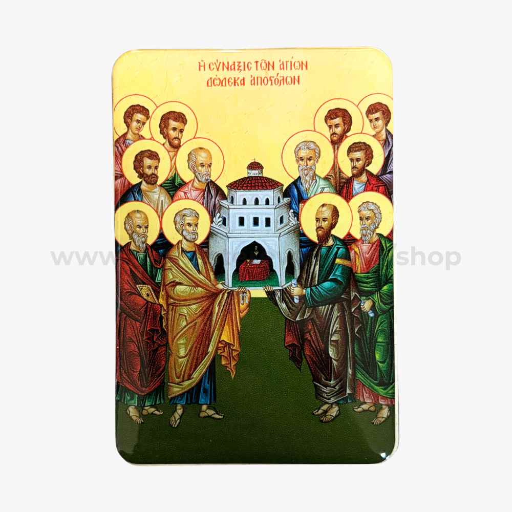 Orthodox pocket size icon of the Holy Twelve Apostles sold by the sisters of monasterevmc.org