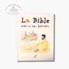 Book cover of 'La Bible comme une histoire' with illustrations of Jesus and children on a boat.