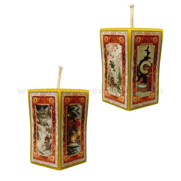 Pure beeswax candles "Nativity of Christ" hexagon pillar handmade and sold by the sisters of monasterevmc.org / Pillier hexagonal en cire d'abeille "Nativité du Christ"  faite à la main et vendue par les soeurs du monasterevmc.org