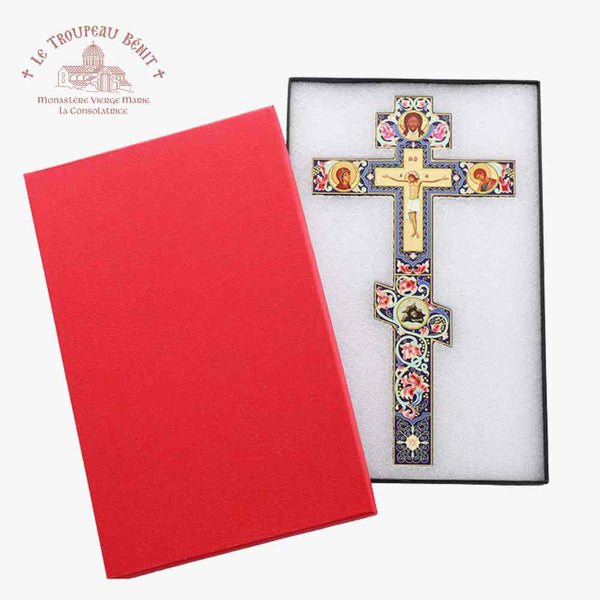 Handcrafted ORTHODOX CRUCIFIX - 30 cm -  MINIMALIST DESIGN