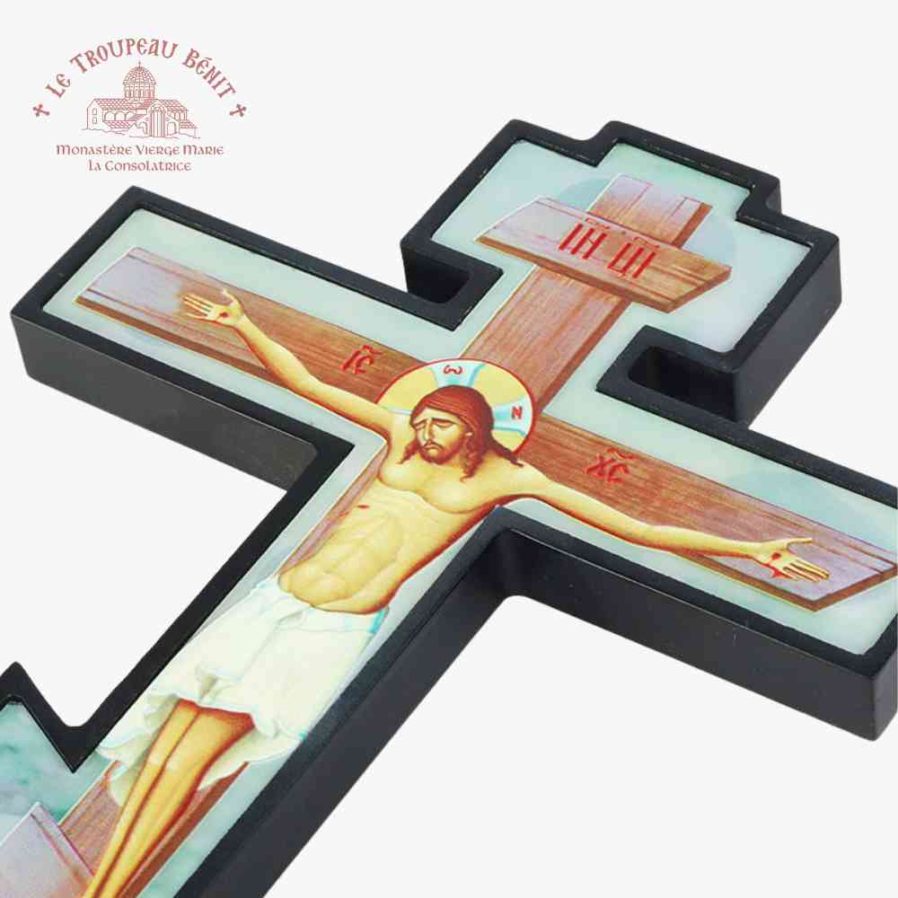 Handcrafted ORTHODOX CRUCIFIX - 30 cm -  MINIMALIST DESIGN