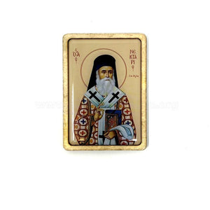 Orthodox pocket size icon of Saint Nektarios the wonderworker of Pentapolis sold by the sisters of monasterevmc.org