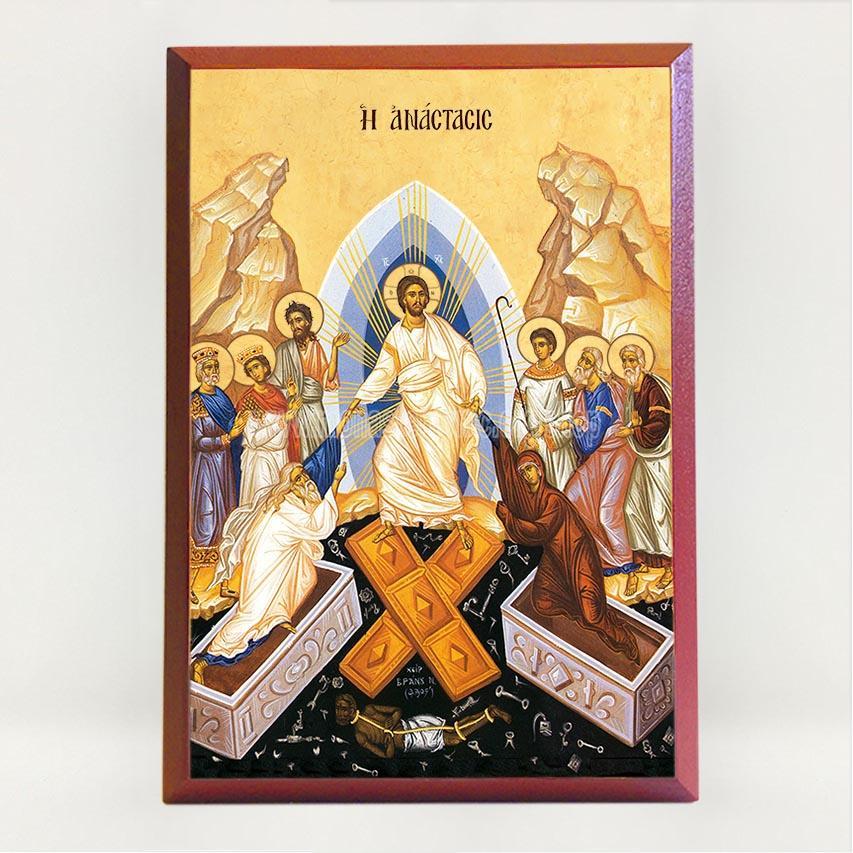 Resurrection of Christ, Byzantine Orthodox Icon made by the sisters of monasterevmc.org / Icône byzantine orthodoxe de la Résurrection du Christ, faite à la main par les soeurs du monasterevmc.org