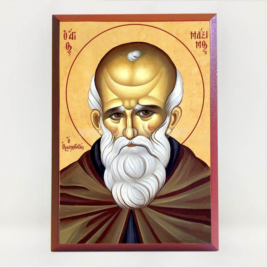 Saint Maximus the confessor, byzantine Orthodox icon mounted by the sisters of monasterevmc.org / Icône byzantine orthodoxe de Saint Maxime le confesseur produite par les soeurs du monasterevmc.org
