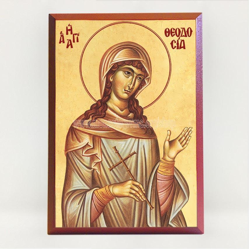 Saint Theodosia of Tyre, byzantine Orthodox icon mounted by the sisters of monasterevmc.org / Icône byzantine orthodoxe de Sainte Theodosia de Tyre produite par les soeurs du monasterevmc.org