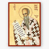Icon of Saint Alexander  holding a book with text, framed with decorative elements.
