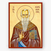 Icon of Saint Charalambos with a red border and beige background