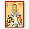Icon of Saint Cyprian with vestments and cross symbols, framed with decorative elements.