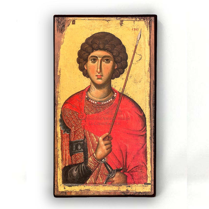 Saint George Orthodox Icon - Ancient Byzantine Style