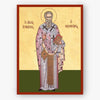 Icon of Saint  Ignatios, the God-Bearer of Antioch with a red border on a beige background