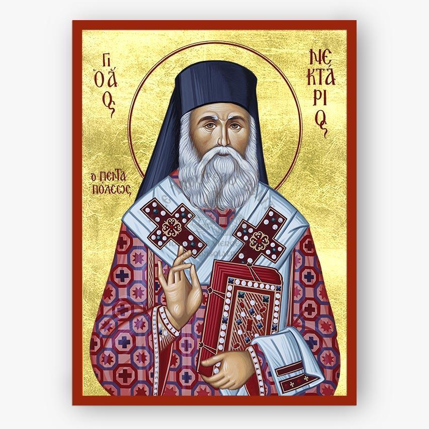 Icon of a religious figure with a gold background