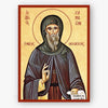 Icon of Saint Symeon the New Theologian, with Greek text on a beige background