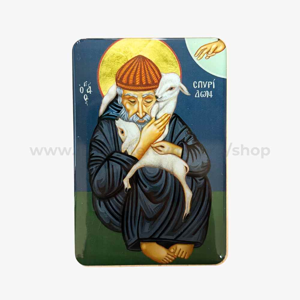 Orthodox pocket size icon of Saint Spyridon of Tremithus sold by the sisters of monasterevmc.org
