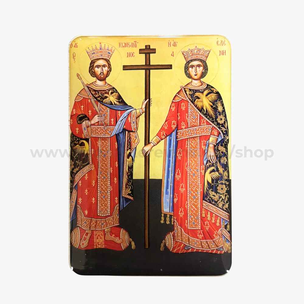 Orthodox pocket size icon of Saints Constantine & Helen Equal-to-the-Apostles sold by the sisters of monasterevmc.org
