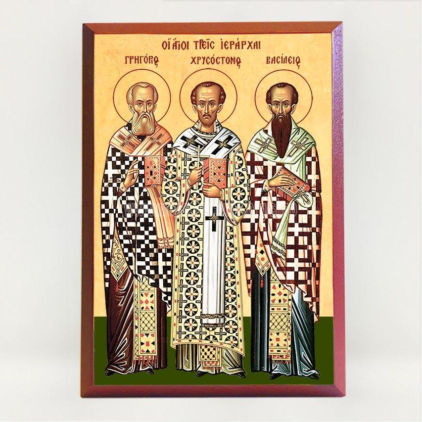 Three Hierarchs, byzantine orthodox custom made icon by the sisters of monasterevmc.org/ Icône byzantine orthodoxe de Saints Hiérarques, fabriquée par les soeurs du monasterevmc.org
