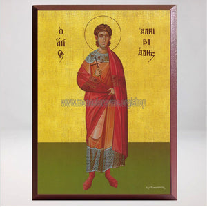 Saint Alkiviades the martyr, Byzantine Orthodox Icon made by the sisters of monasterevmc.org / Icône byzantine orthodoxe de Saint Alkiviades le martyr, faite à la main par les soeurs du monasterevmc.org