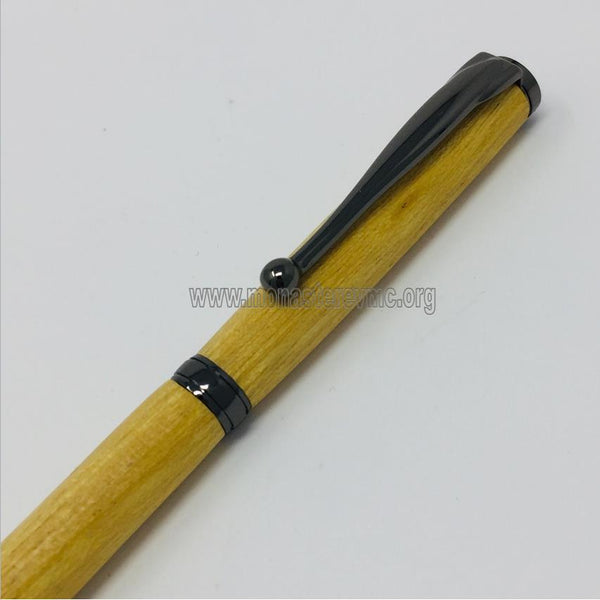 Amarillo wood Pen hand turned by the sisters of Monastery Virgin Mary Consolatory. monasterevmc.org