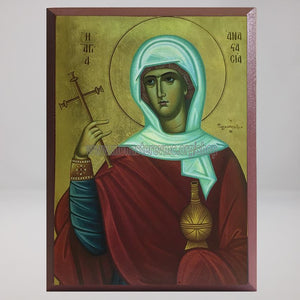 Saint Anastasia the deliverer from potions, byzantine custom made icon by the sisters of monasterevmc.org / Sainte Anastasie la délivreuse des potions, icone byzantine orthodoxe fabriquée au Québec par les soeurs du monasterevmc.org