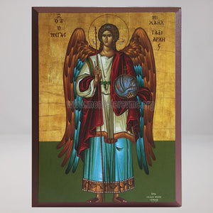 Holy Archangel Michael, byzantine orthodox custom made icon by the sisters of monasterevmc.org/ Icône byzantine orthodoxe de l'Archange Michel, fabriquée par les soeurs du monasterevmc.org