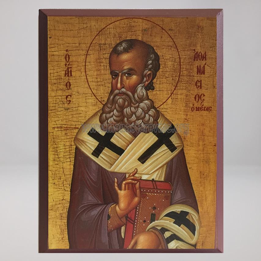 Saint Athanasios, Patriarch of Alexandria, byzantine custom made icon by the sisters of monasterevmc.org/ Saint Athanase le grand, patriarche d'Alexandrie, icône byzantine fabriquée par les soeurs du monasterevmc.org