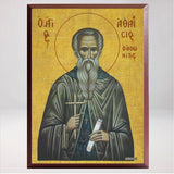 Saint Athanasios the Athonite, byzantine custom made icon by the sisters of monasterevmc.org / Icône byzantine orthodoxe de Saint Athanasios l'Athonite, fabriquée par les soeurs du monasterevmc.org