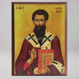 Saint Basil, Archbishop of Caesaria, byzantine custom made icon by the sisters of monasterevmc.org/ Saint Basile le grand, icône byzantine orthodoxe fabriquée par les soeurs du monasterevmc.org