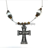 Orthodox glass bead Cross and bracelet designed and assembled in Canada by the sisters of monasterevmc.org / Bracelet et croix orthodoxe avec des perles de verre conçus et faits à la main au Québec par les soeurs du monasterevmc.org