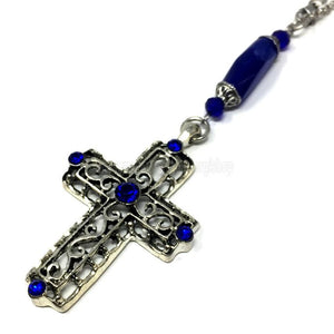 Orthodox Christian cross automobile pendant decorated, assembled and sold in Canada by the sisters of monasterevmc.org / Pendentif pour voiture avec croix chrétienne orthodoxe décorée et assemblée au Québec par les soeurs du monasterevmc.org