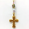 Orthodox Christian cross automobile pendant decorated, assembled and sold in Canada by the sisters of monasterevmc.org / Pendentif pour voiture avec croix chrétienne orthodoxe décorée et assemblée au Québec par les soeurs du monasterevmc.org
