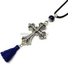 Orthodox Christian cross automobile pendant decorated, assembled and sold in Canada by the sisters of monasterevmc.org / Pendentif pour voiture avec croix chrétienne orthodoxe décorée et assemblée au Québec par les soeurs du monasterevmc.org