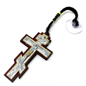 Orthodox Christian cross car pendant sold by the sisters of monasterevmc.org/  Croix orthodoxe chrétienne vendue par les soeurs du monasterevmc.org