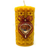 All Natural Beeswax Pillar Christmas Candles made by the sisters of monasterevmc.org using 100% Canadian local beeswax / Bougies de Noël en cire d'abeille fabriquées par les soeurs du monasterevmc.org